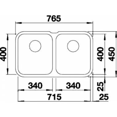 BLANCOSUPRA 340/340 - U CNS 3½" BF o.Afb