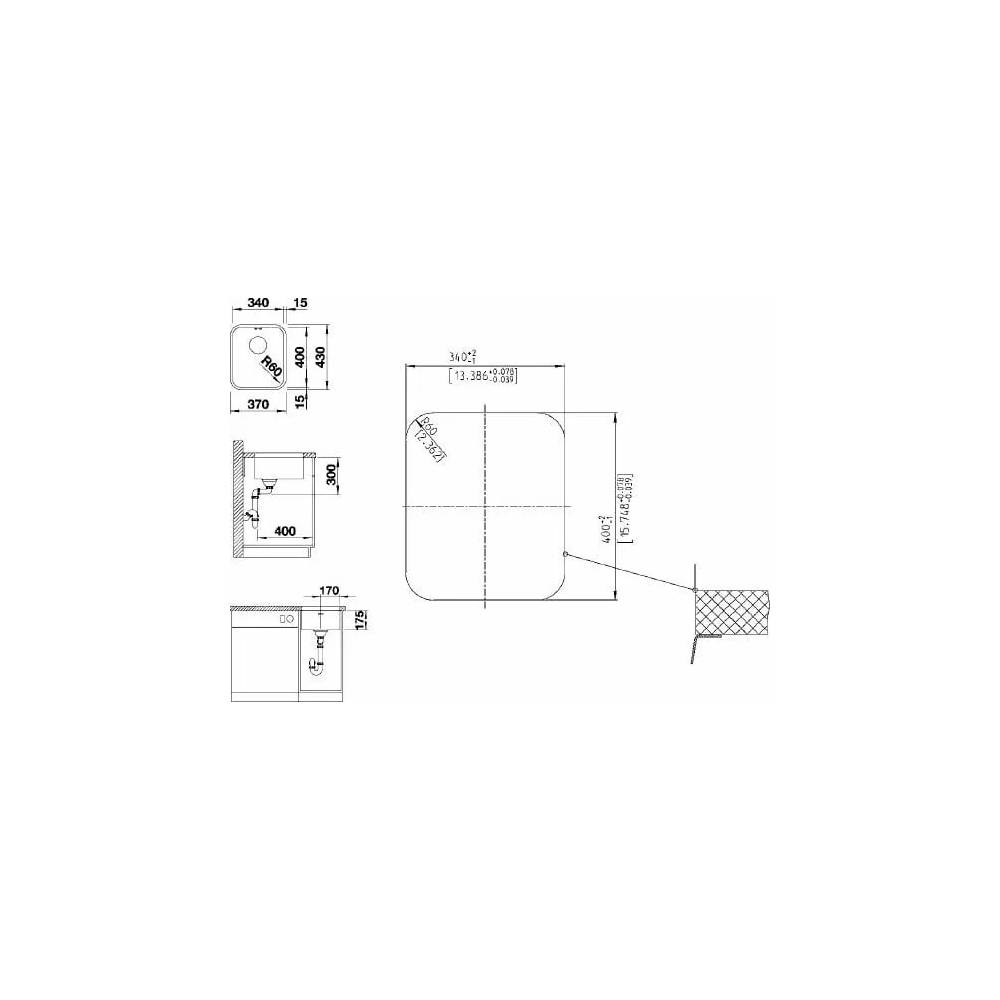 BLANCOSUPRA 340-U 3 1/2" CNS BSTF o.Afb.