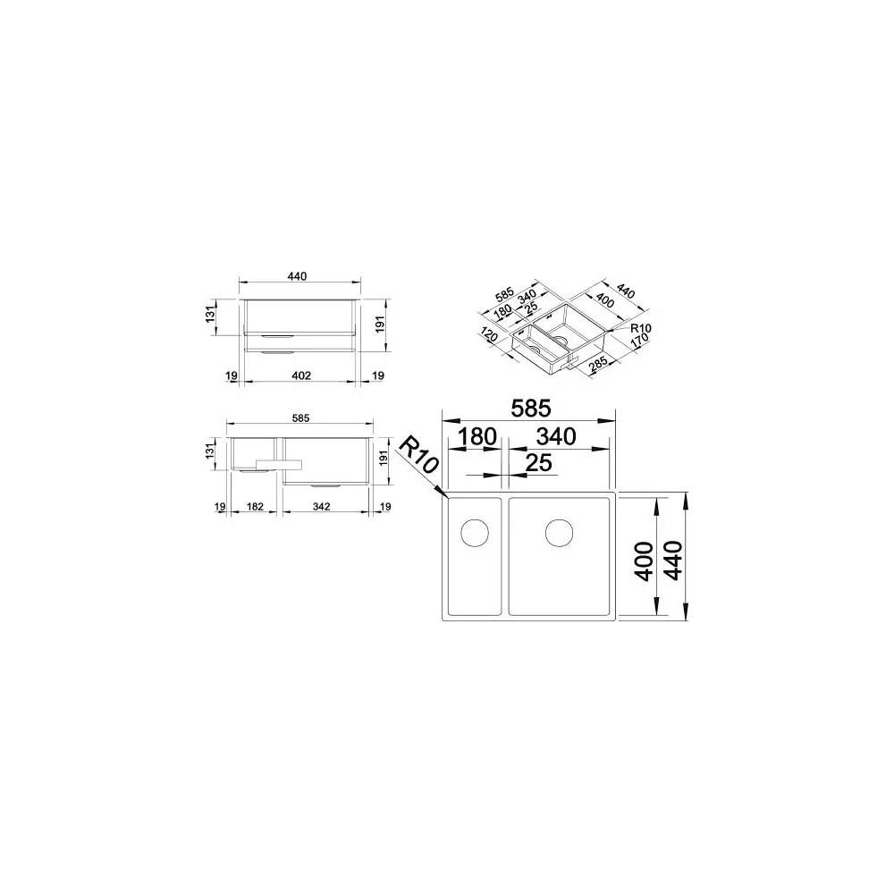 BLANCO CLARON 340/180-U Pagrindinis baseinas, pakartotinai