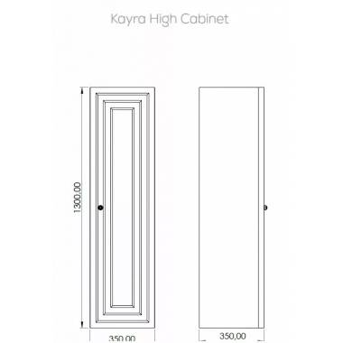 "Kayra" aukšta spintelė 130 cm, antracito spalvos