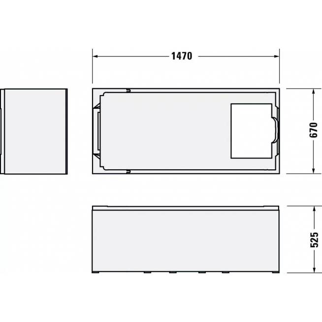 "Duravit" Nr. 1 vonios atrama 147x67x51,5 cm voniai 700487, balta