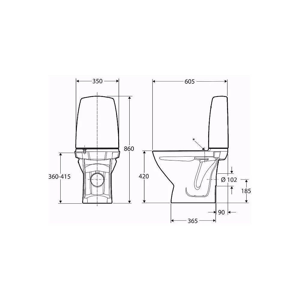 "Ifo Sign WC", siauras 6832 modelis, universalus išėjimas