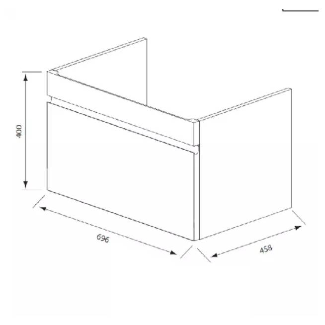 Balta spintelė CRYSTAL 700, 700 x 450 mm