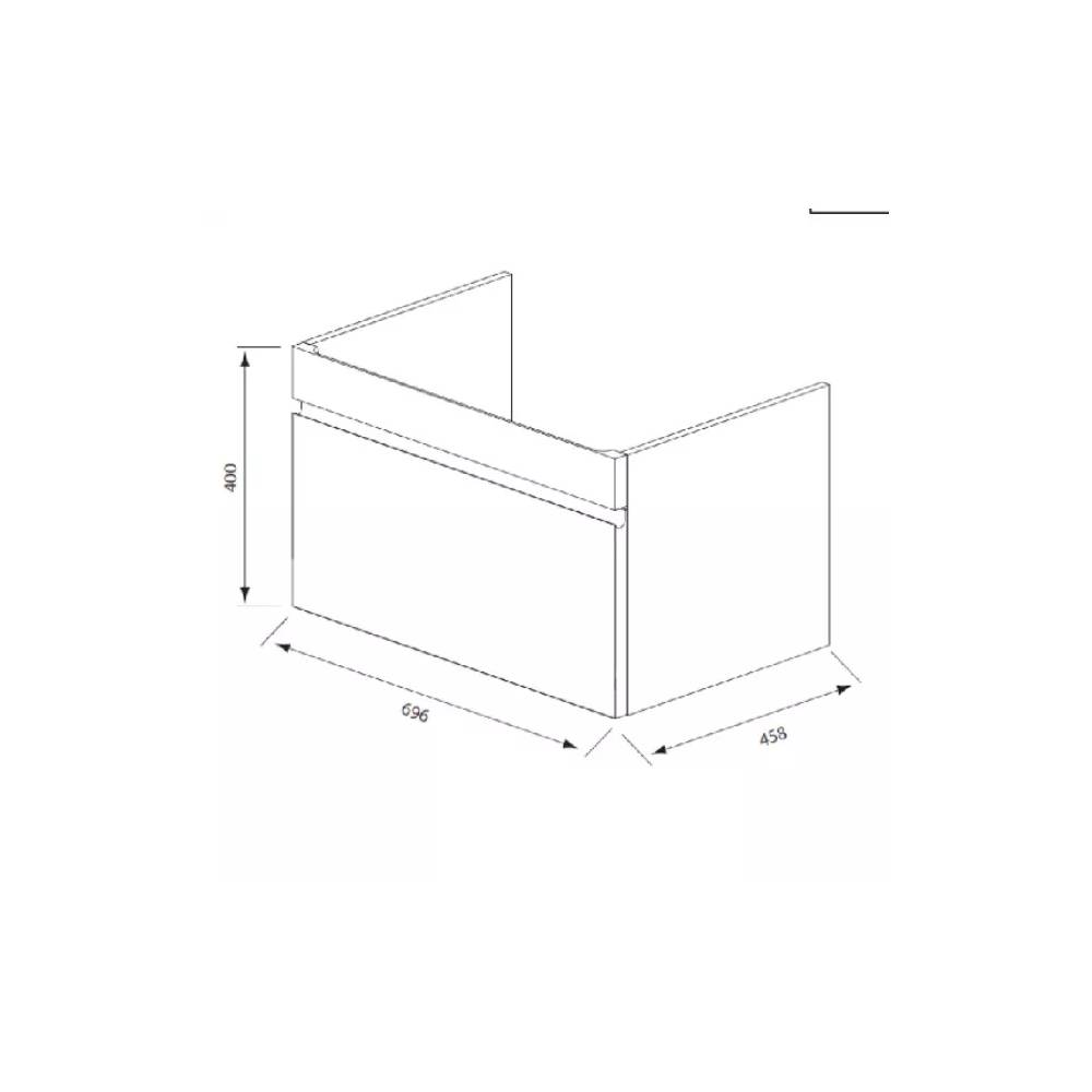 Balta spintelė CRYSTAL 700, 700 x 450 mm