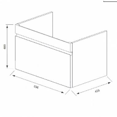 Balta spintelė CRYSTAL 700, 700 x 450 mm