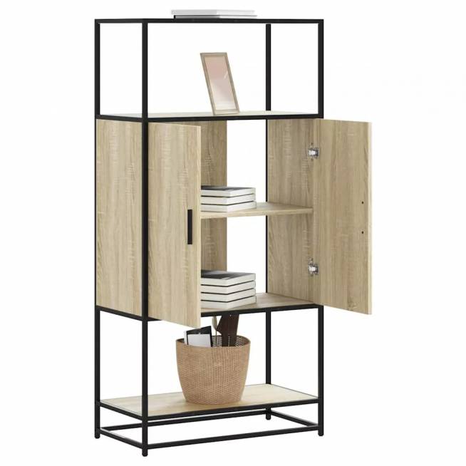 Highboard 68x35x139 cm Mediena ir metalas