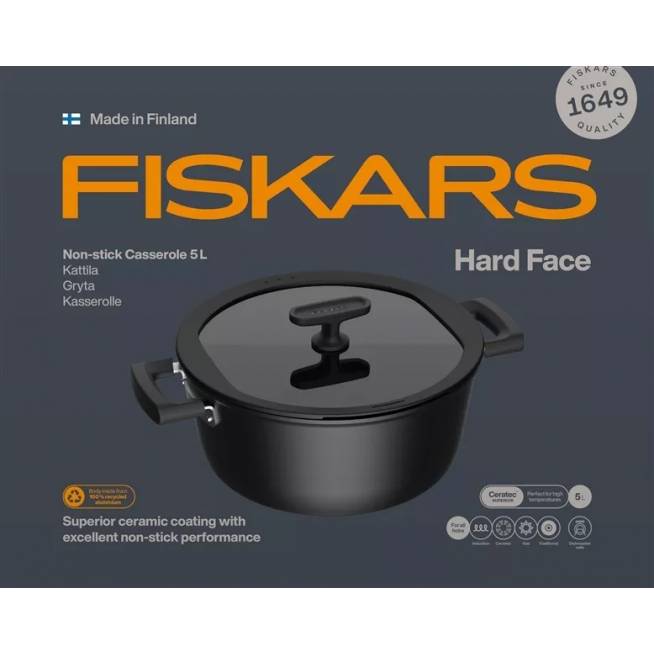 Puodas Fiskars Hard face 1075527, 5 l