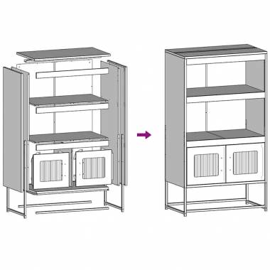 Plienas Komoda/Highboard 68x39x123 cm