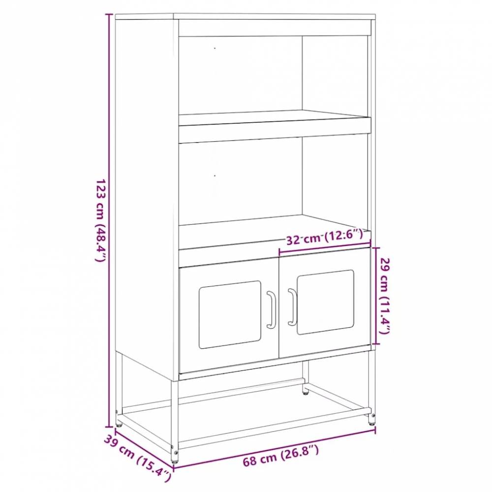 Plienas Komoda/Highboard 68x39x123 cm