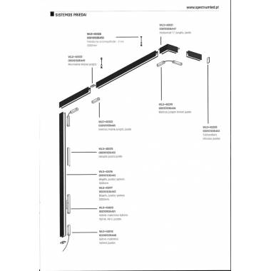 Bėgių tvirtinimo detalė lubų ir sienų Spectrum System Shift WLD+40026, 17 W, LED