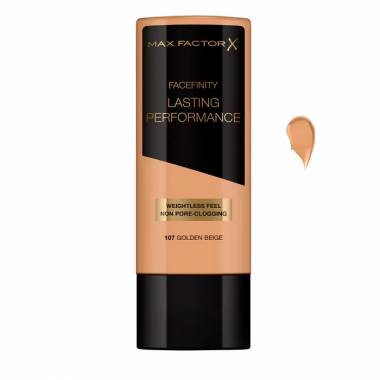 "Max Factor Facefinity" ilgalaikio poveikio skystas makiažo pagrindas 107 Golden Beige