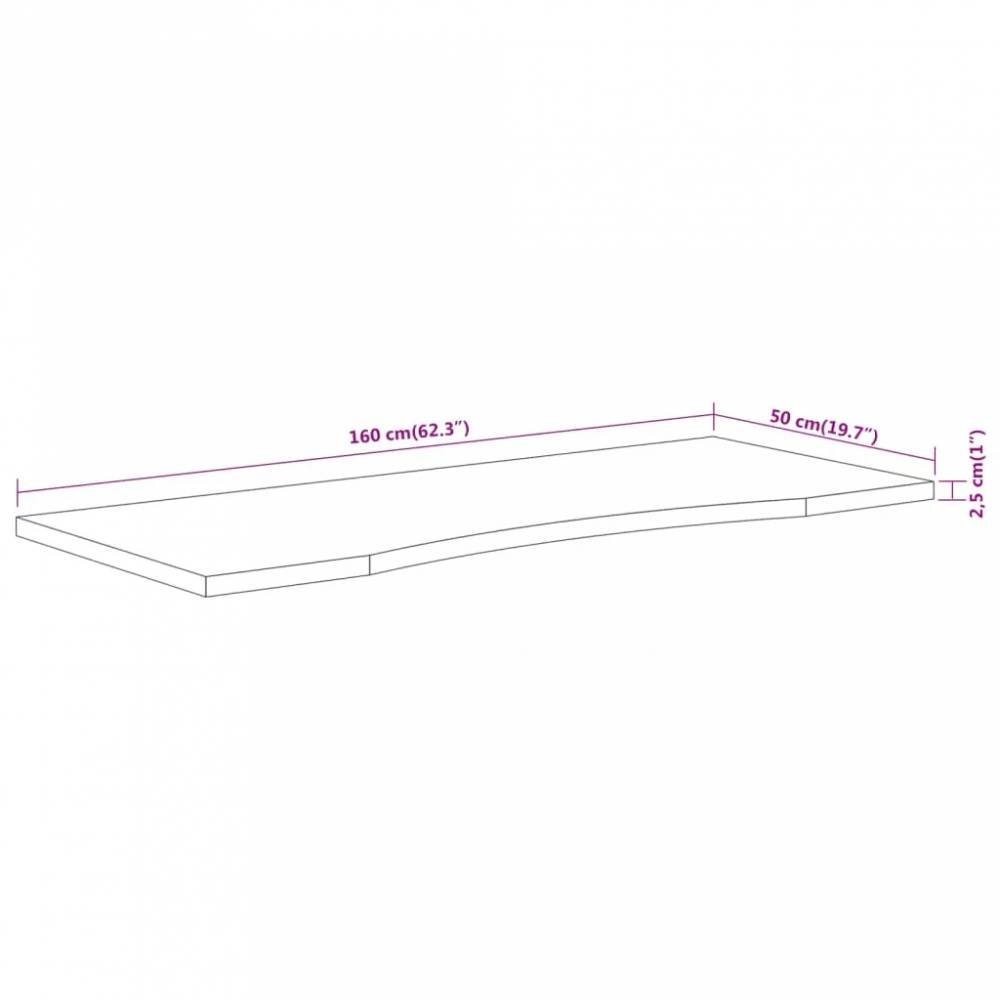 Rašomojo stalo stalviršis, 160x50x2,5cm, akacijos masyvas