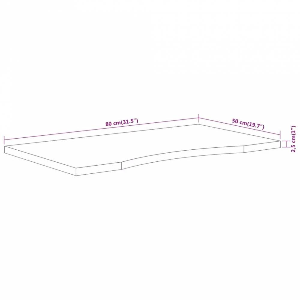 Rašomojo stalo stalviršis, 80x50x2,5cm, akacijos masyvas