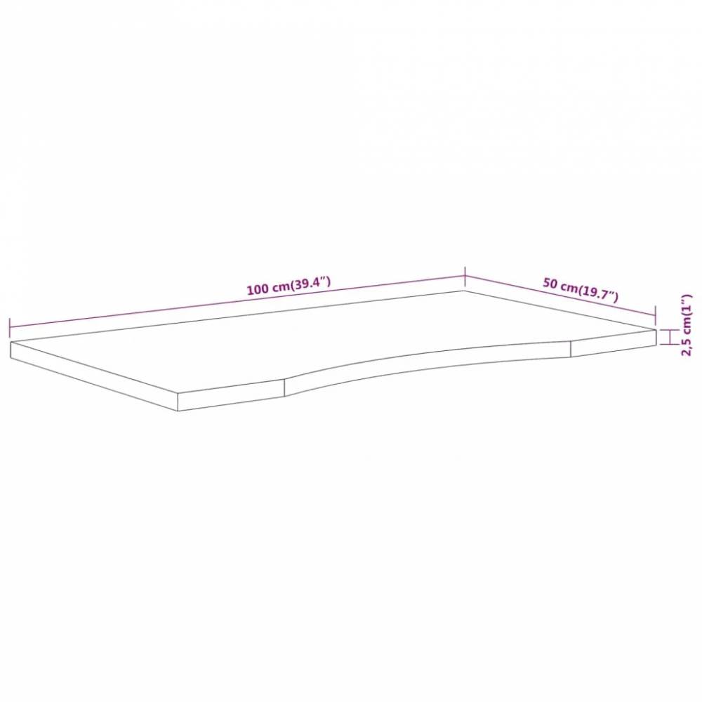 Rašomojo stalo stalviršis, 100x50x2,5cm, akacijos masyvas