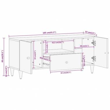 Televizoriaus spintelė, 105x33x46cm, mango medienos masyvas