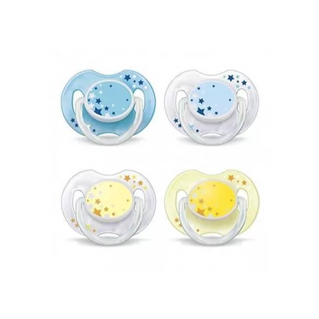 Avent Night Pacifiers 0 to 6 Months 2 Pcs