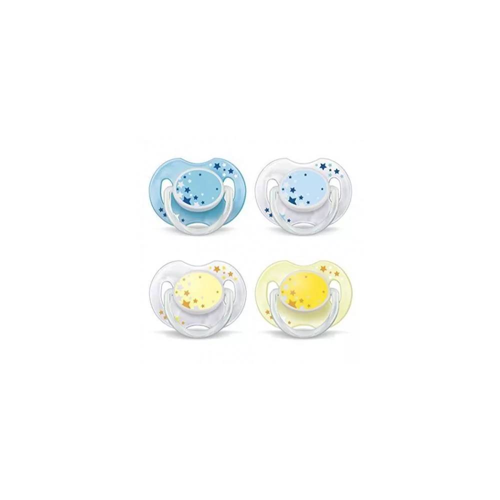 Avent Night Pacifiers 0 to 6 Months 2 Pcs