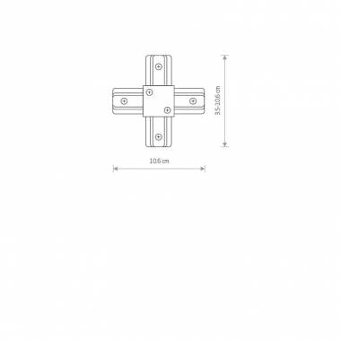 Jungtis Nowodvorski TRACK PROFILE X-CONNECTOR, 106 mm