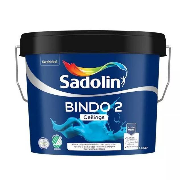 Dažai Sadolin Bindo 2, balta, 2.5 l