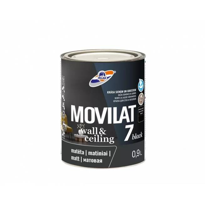 Dispersiniai dažai Rilak Movilat 7, juoda, 0.9 l