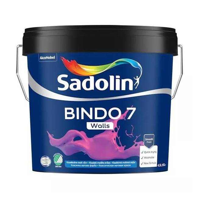 Dažai Sadolin Bindo 7, balta, 4.5 l