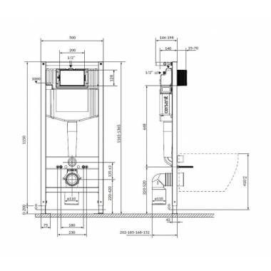 Pakabinamojo unitazo komplektas potinkinis Cersanit S701-756, 20 cm x 41 cm