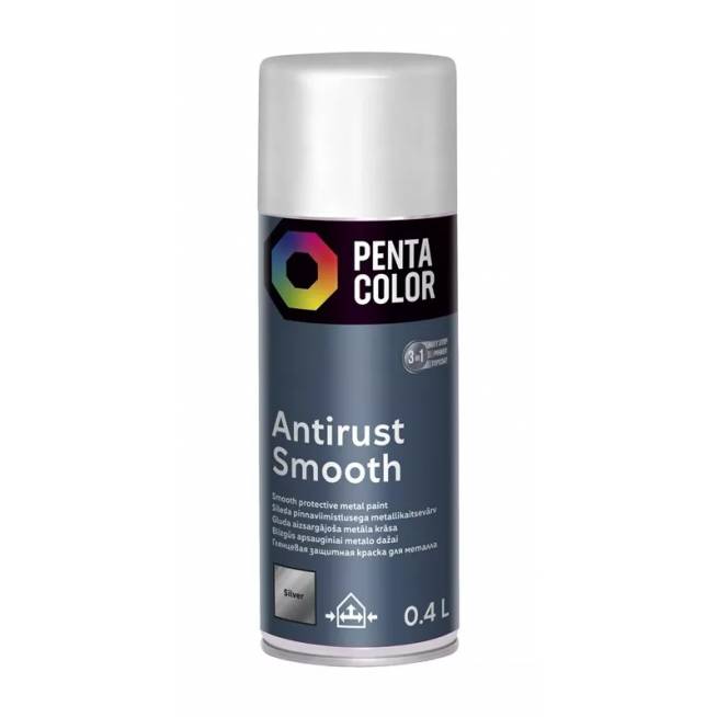 Aerozoliniai dažai Pentacolor Smooth Effect, dekoratyviniai, sidabro, 0.4 l