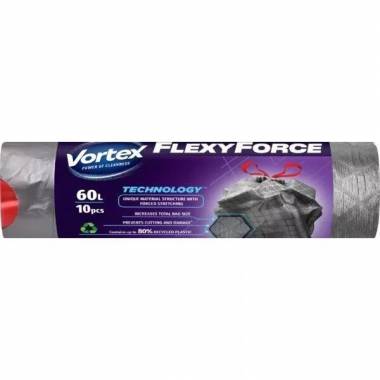 Šiukšlių maišai Vortex Flexy Force, 60 l, 10 vnt.