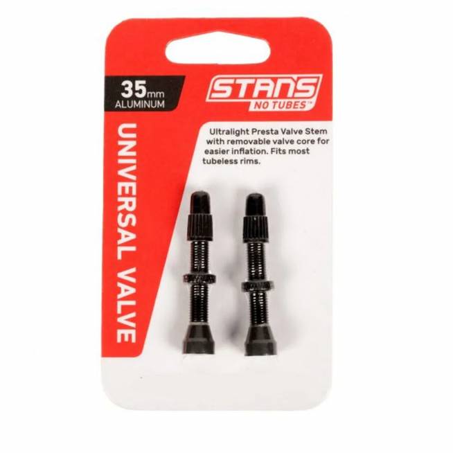 Ventiliai Stan's NoTubes bekamerinėms padangoms 35mm (juodi)