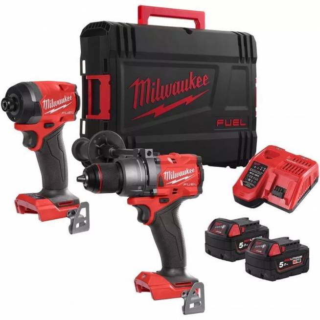 Akumuliatorinių įrankių komplektas su akumuliatoriumi Milwaukee M18FPP2A3-502X, 18 V