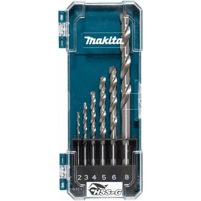 Metalo grąžtų rinkinys Makita D-75742, metalas, hss-g, tiesus, 2 mm x 10 cm, 6 vnt.