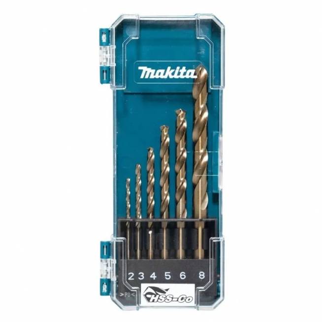 Metalo grąžtų rinkinys Makita D-75758, metalas, hss-co, tiesus, 2 mm, 6 vnt.