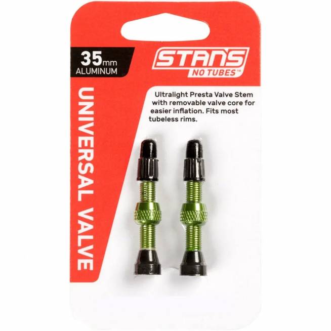 Ventiliai Stan's NoTubes bekamerinėms padangoms 35mm (žali)