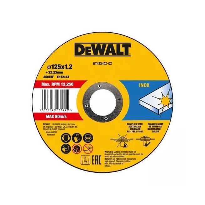 Pjovimo diskas Dewalt DT42340Z-QZ, 125 mm x 1.2 mm x 22.23 mm