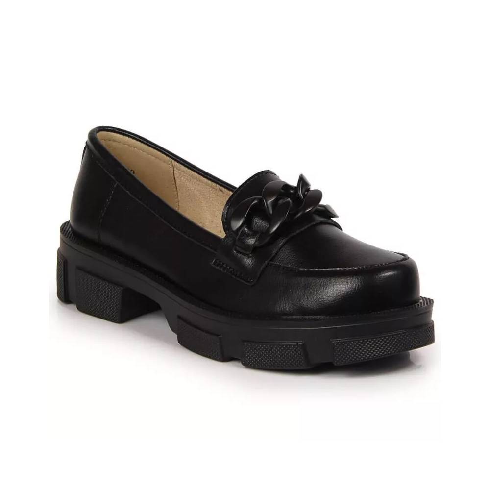 Leather shoes with chain Filippo W PAW252C black