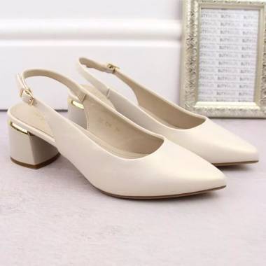 Elegant full Sergio Leone W SK439B pearl sandals