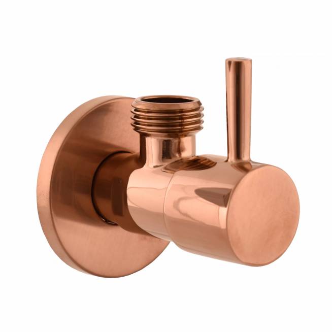 Kampinis vožtuvas su keramine galvute G1/2'' x G3/8'' ROSE GOLD poliruotas - Barva ZLATÁ RŮŽOVÁ - lesklá