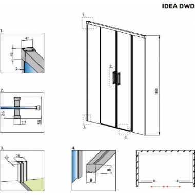 "Radaway" dušo durys "Idea DWD