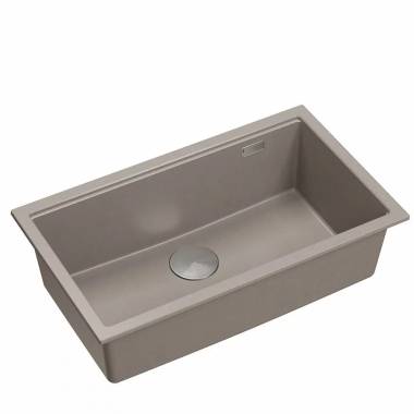 LOGAN 110 GraniteQ soft taupe 76x44x23,5 cm 1 dubens plautuvė su rankiniu sifonu / plienas