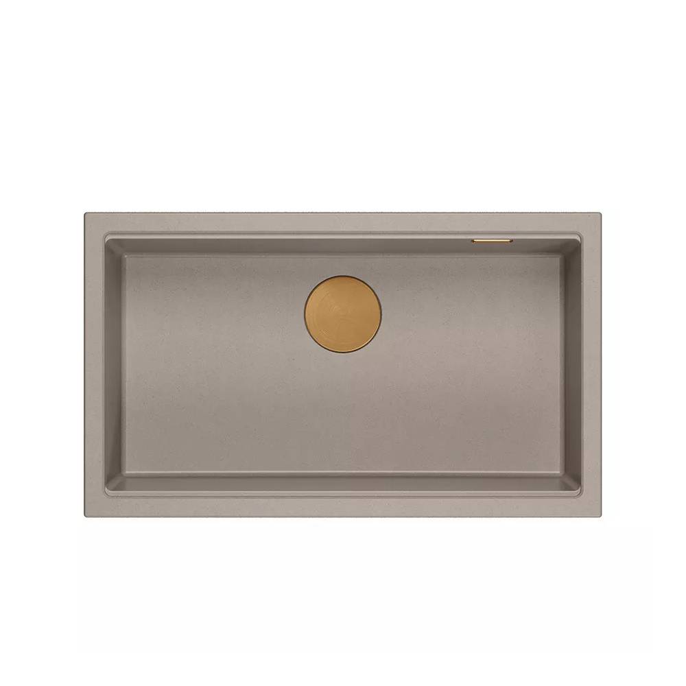 LOGAN 110 GraniteQ soft taupe 76x44x23,5 cm 1 dubens kriauklė su rankiniu sifonu / varis