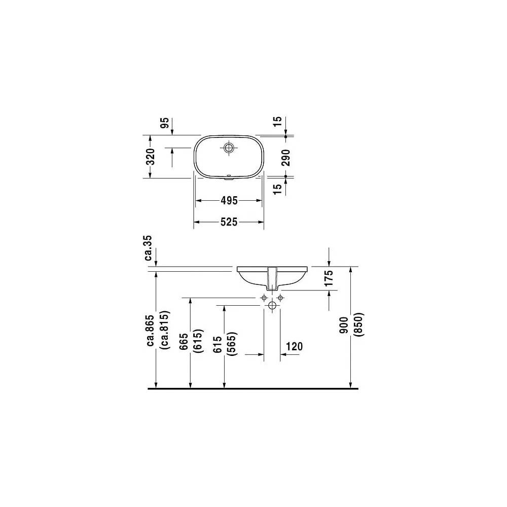 "Duravit" rankų praustuvas D-Code 0338490000