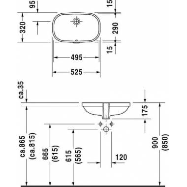 "Duravit" rankų praustuvas D-Code 0338490000