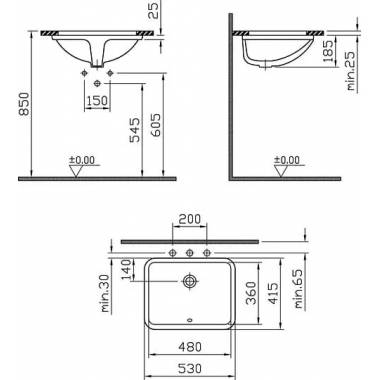 "VitrA" praustuvas S50 5339B003