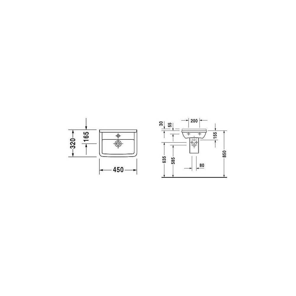 "Duravit Starck 3" rankų praustuvas 0750450000