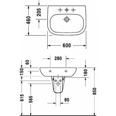 "Duravit D-Code" plautuvės 23106000002