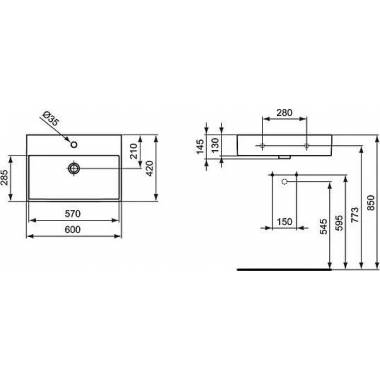 "Ideal Standard" praustuvas "Strada" K077801