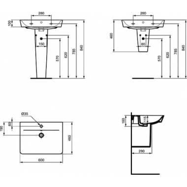 Ideal Standard išlietne Connect Air Cube E074201