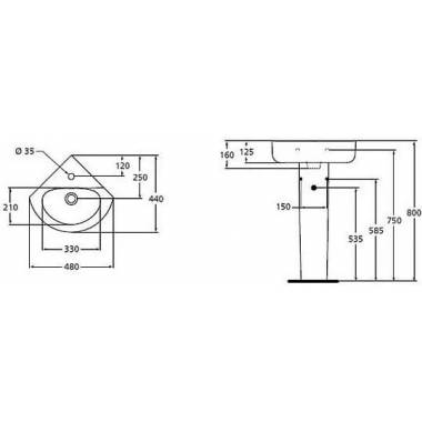 "Ideal Standard Connect" rankų praustuvas E793101