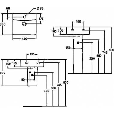 "Ideal Standard Connect Cube" rankų plautuvė E803301