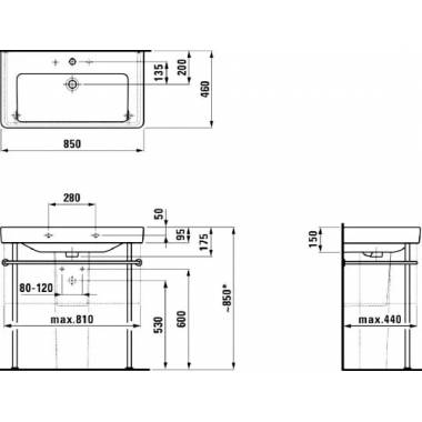 Laufen praustuvas Pro S 8.1396.5.000.104.1